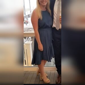 High Neck Midi Ruffle Dress